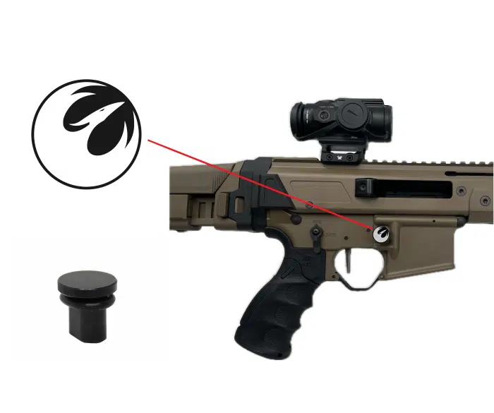engraved ar oversized magazine button - rebel starbird