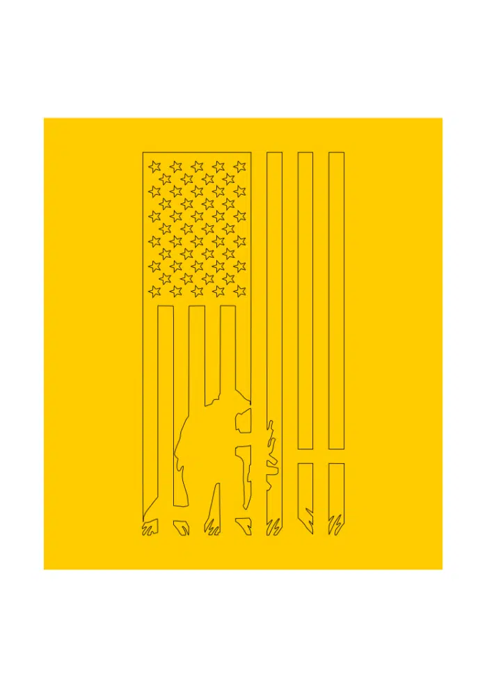 American Flag (Soldier) Single Image Cerakote Stencil