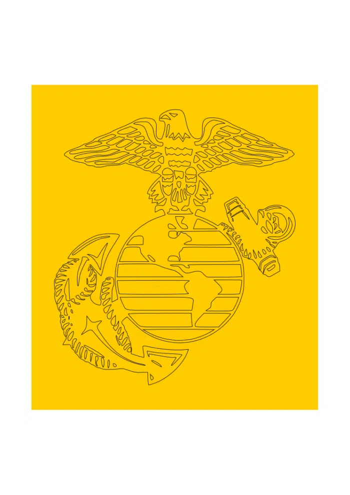 stencil eagle anchor globe marines