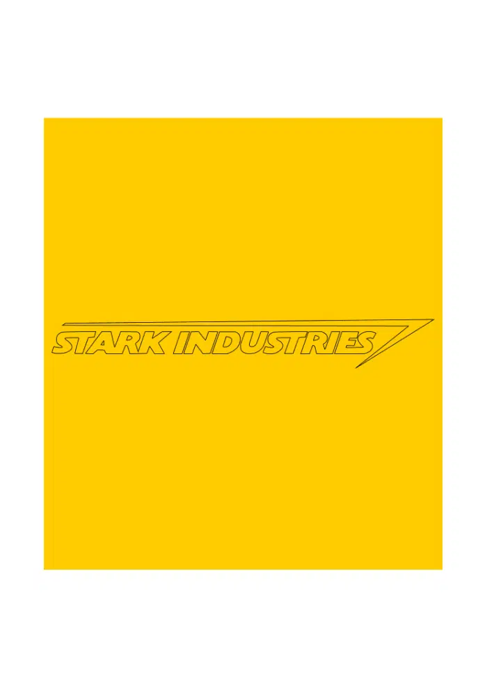 stencil stark industries logo marvel comics iron man