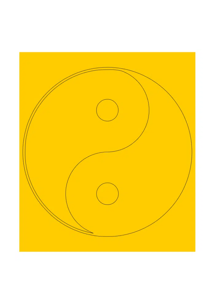 stencil yin yang light dark chi china