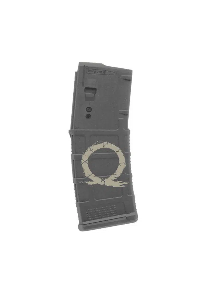 engraved magazine god of war playstation kratos