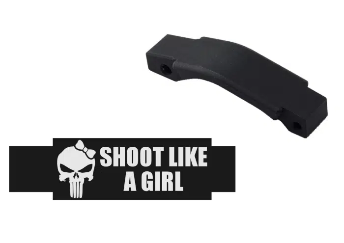 engraved enhanced ar trigger guard - punisher shoot like a girl