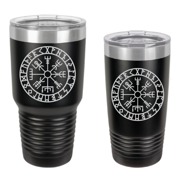 viking protection rune engraved tumbler