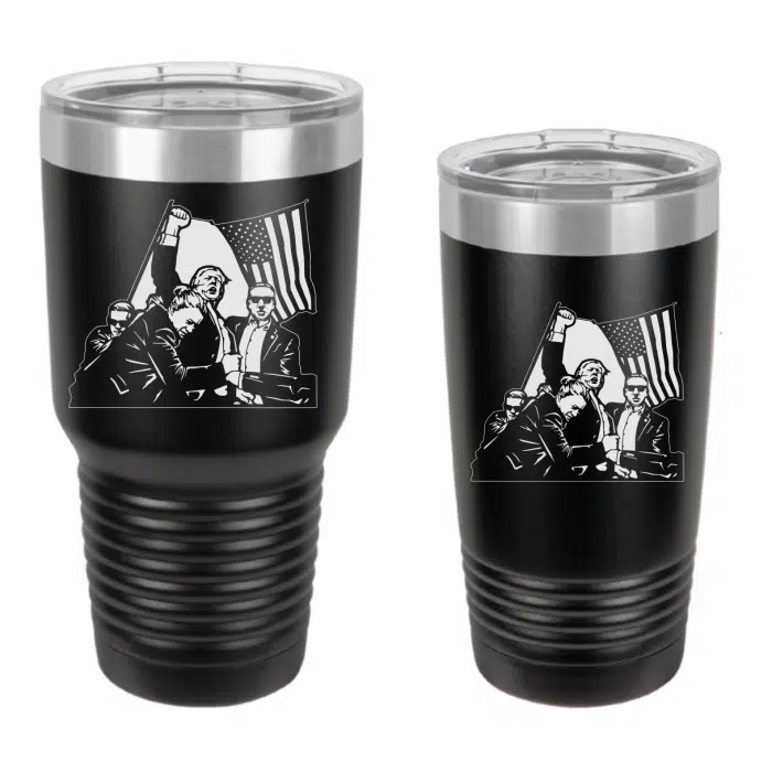 trump fight fist engraved tumbler