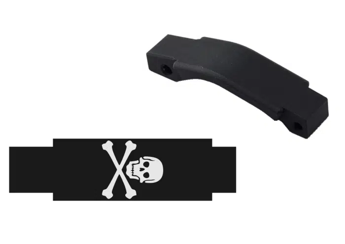 engraved enhanced ar trigger guard - jolly roger