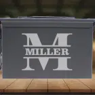 engraved ammo can example - black, backdrop