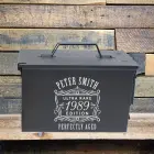 engraved ammo can example - black, backdrop