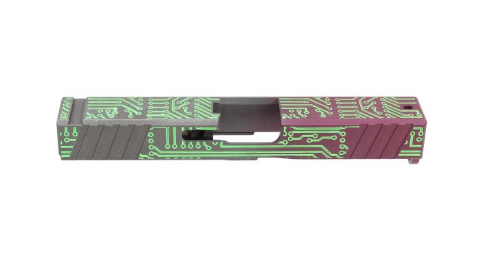 Deep Engraved Glock Slide Cerakoted Circuitry Fade