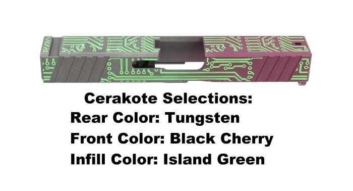 Deep Engraved Glock Slide Cerakoted Circuitry Fade